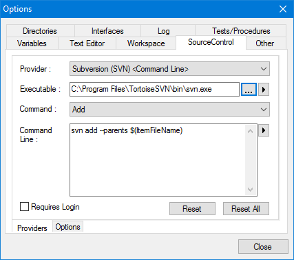 Select the TortoiseSVN executable